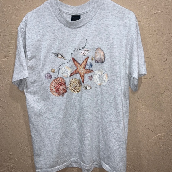 Vintage Single Stitch Ocean Beach Shells Shirt - Picture 1 of 4